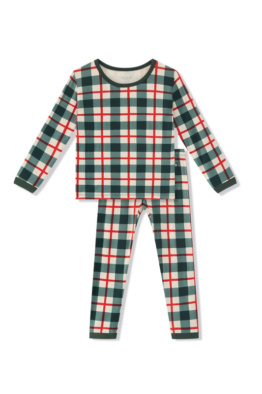 Long Sleeve PJ Set in Holiday Plaid
