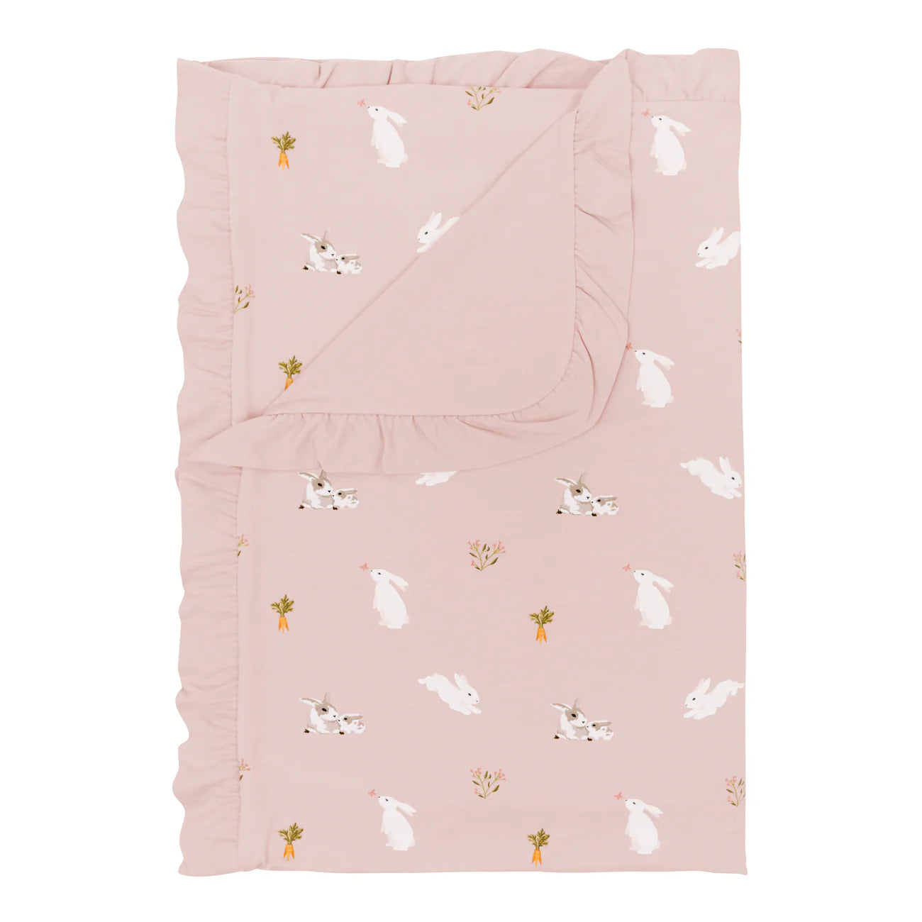Ruffle Toddler Blanket in Blush Rabbit 0.5