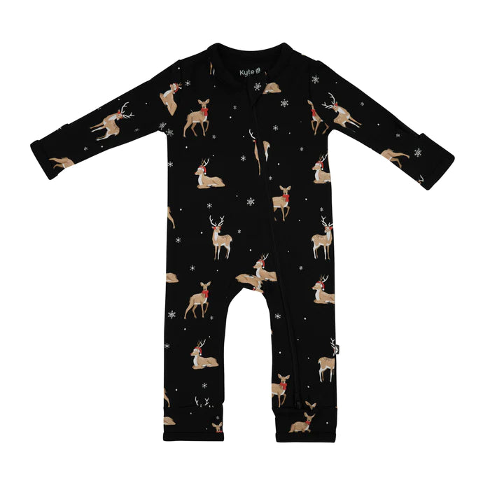 Button-up Romper in Midnight Deer