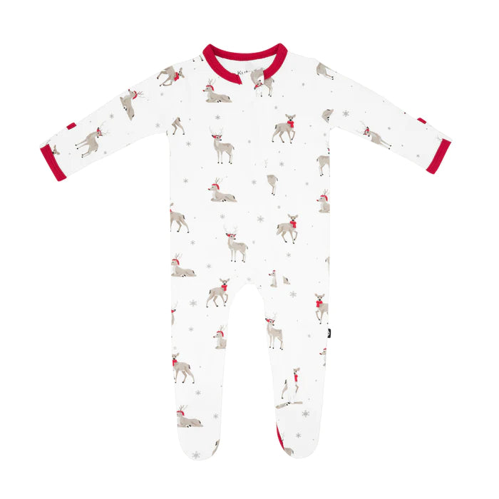 Zippered Footie in Cloud Deer