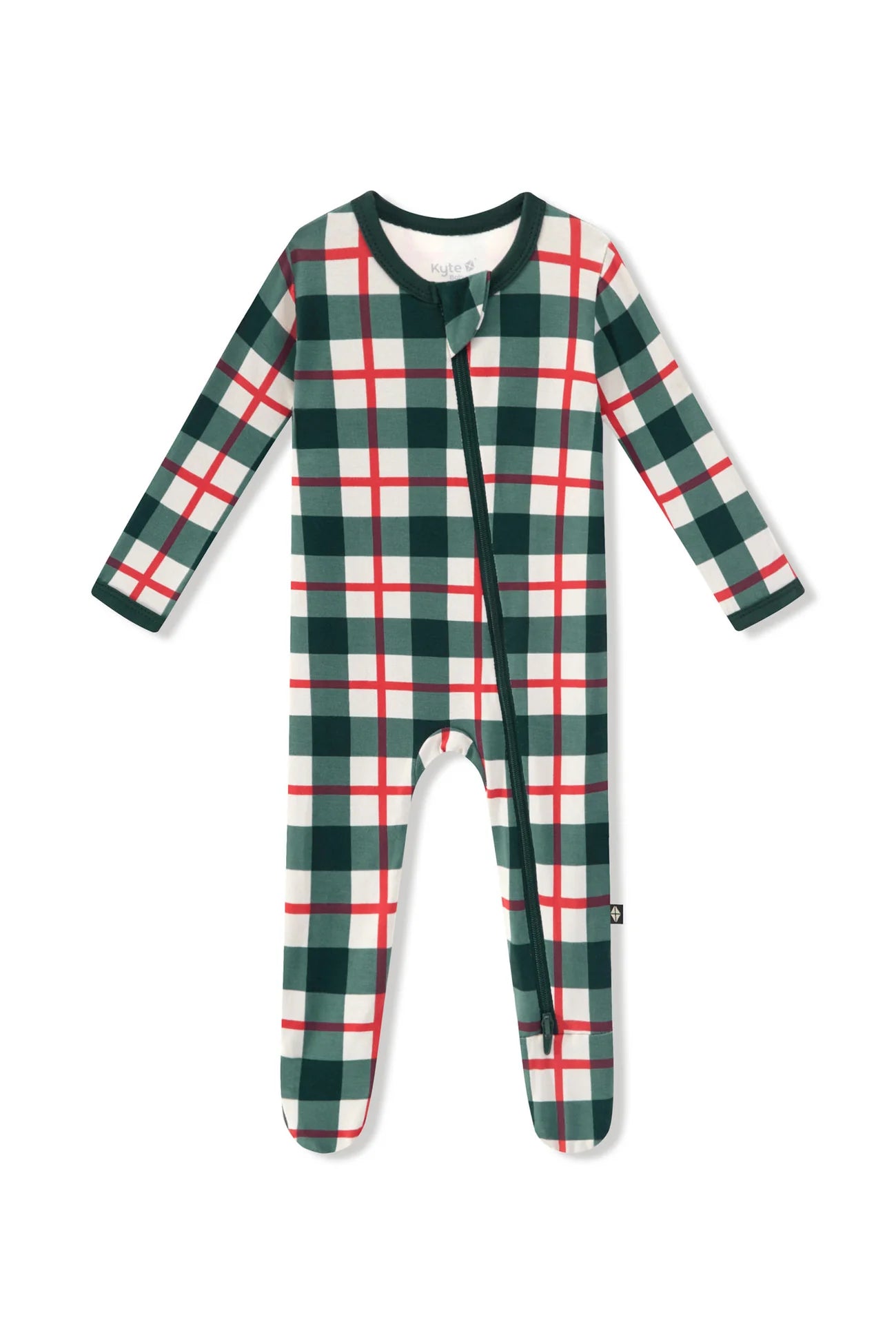 Zippered Footie in Holiday Plaid