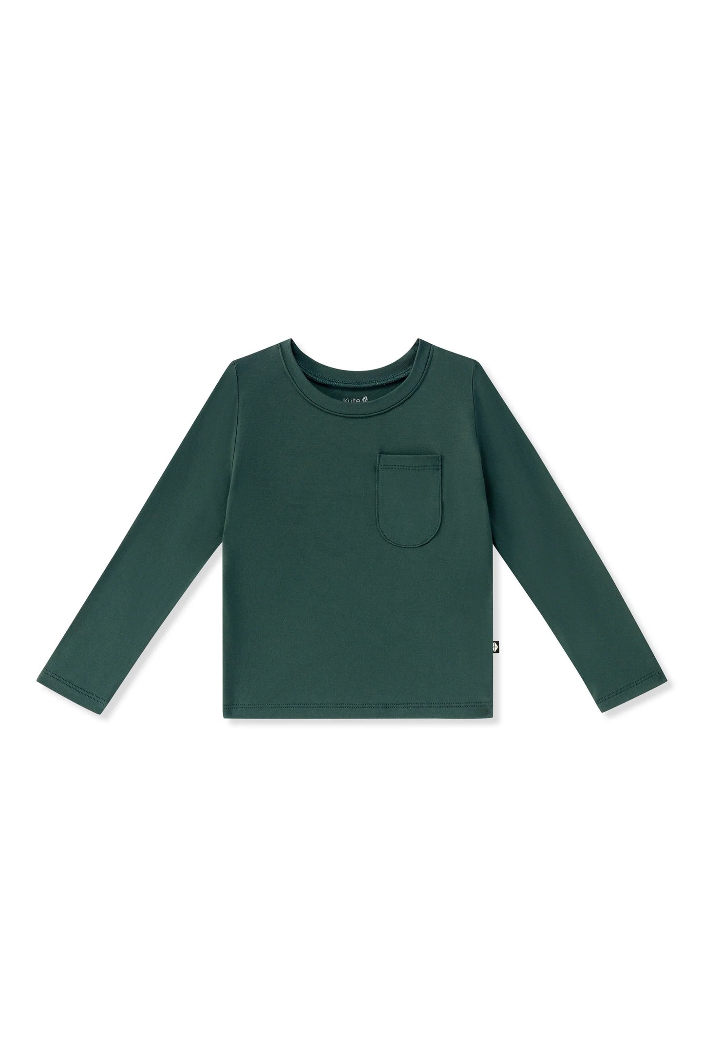 Long Sleeve Toddler Crew Neck Tee in Cypress