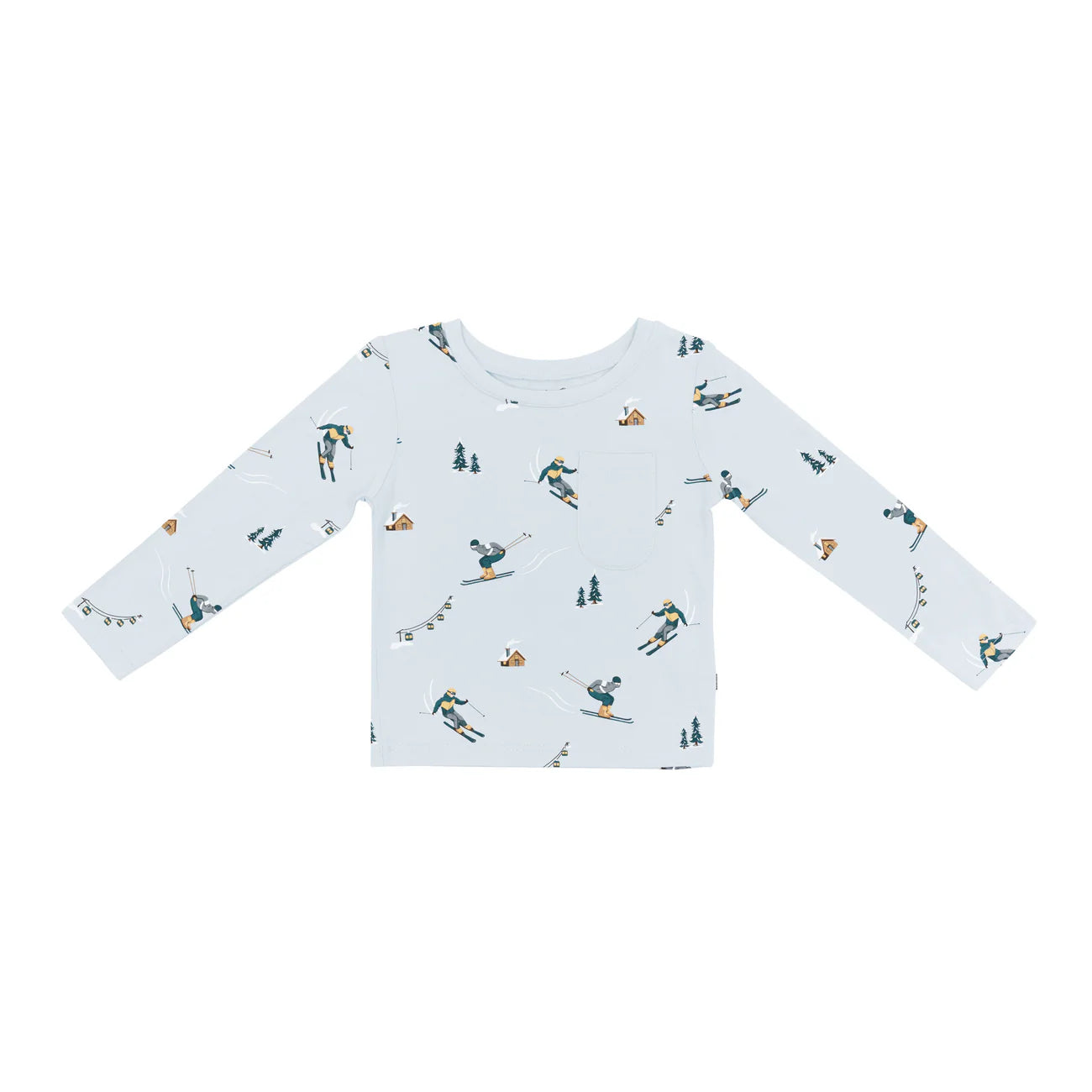 Long Sleeve Toddler Crew Neck Tee in Ski