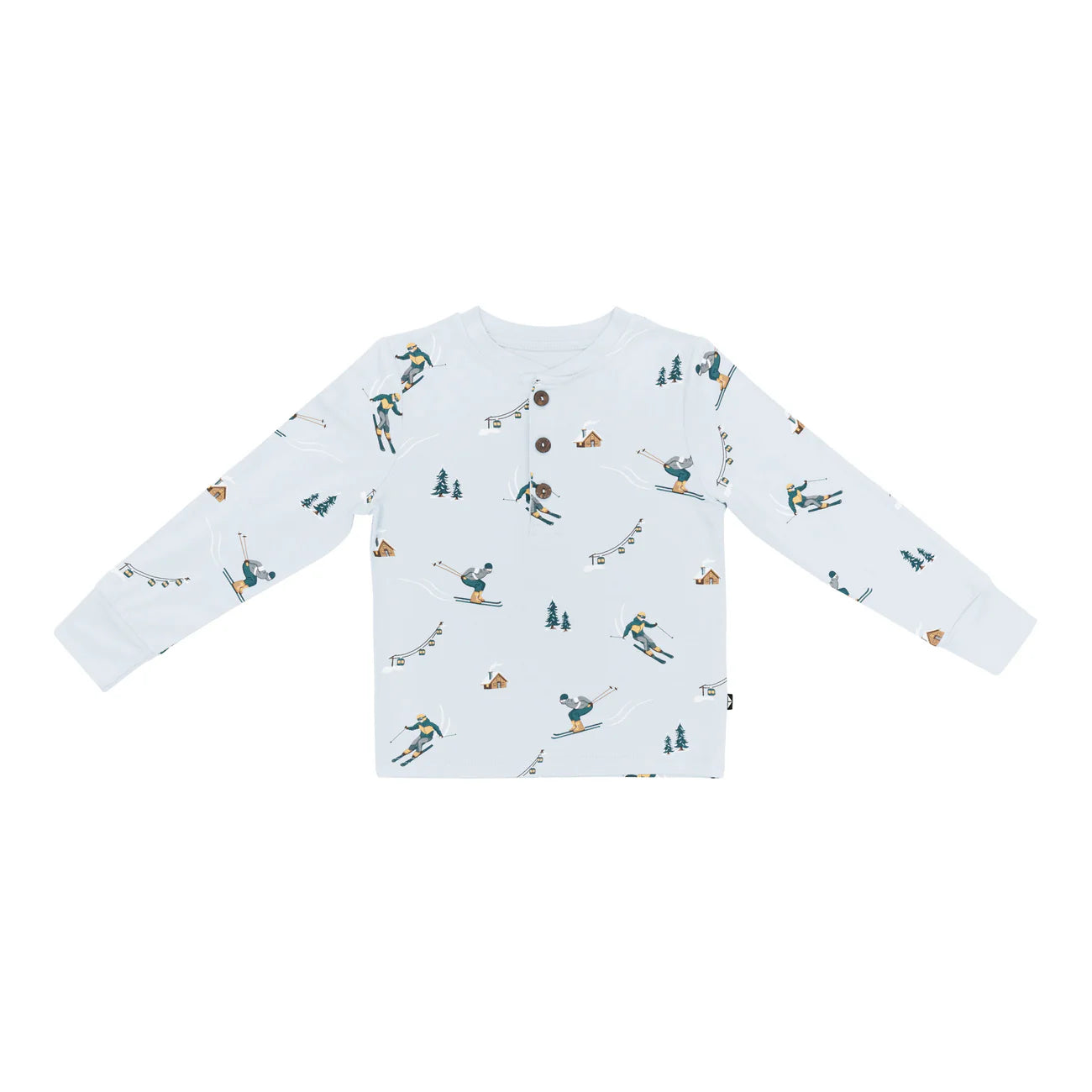 Long Sleeve Toddler Henley Tee in Ski