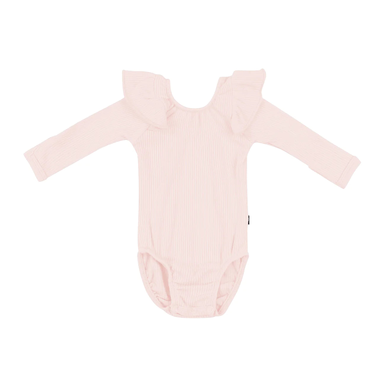 Ribbed Long Sleeve Ruffle Leotard