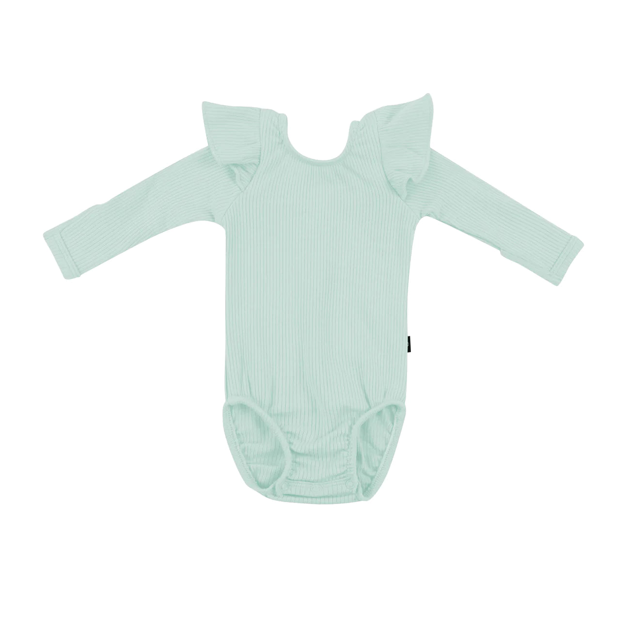 Ribbed Long Sleeve Ruffle Leotard