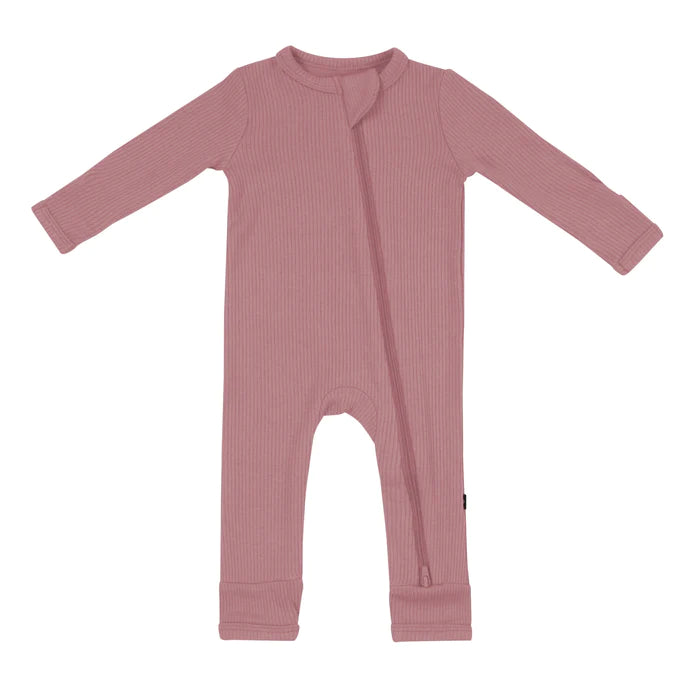 Ribbed Zipper Romper
