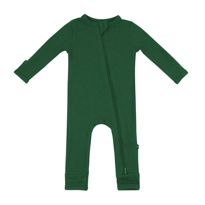 Ribbed Zipper Romper