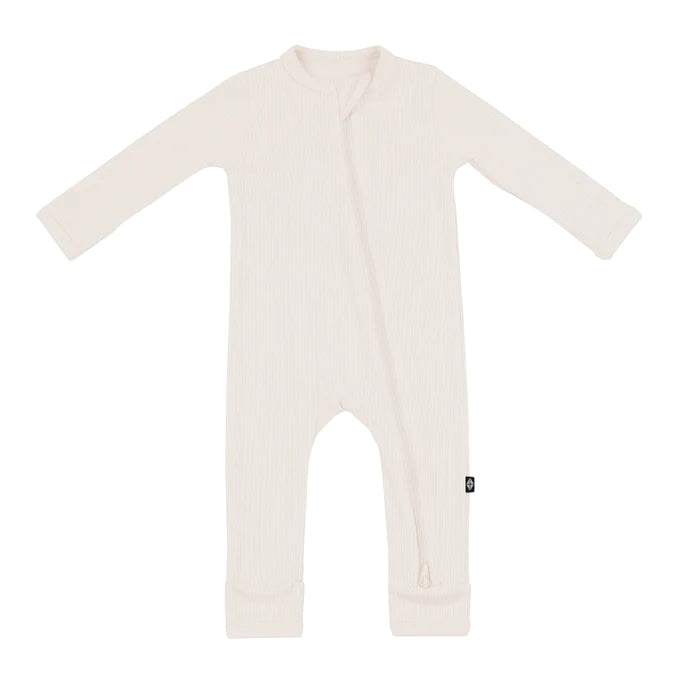 Ribbed Zipper Romper