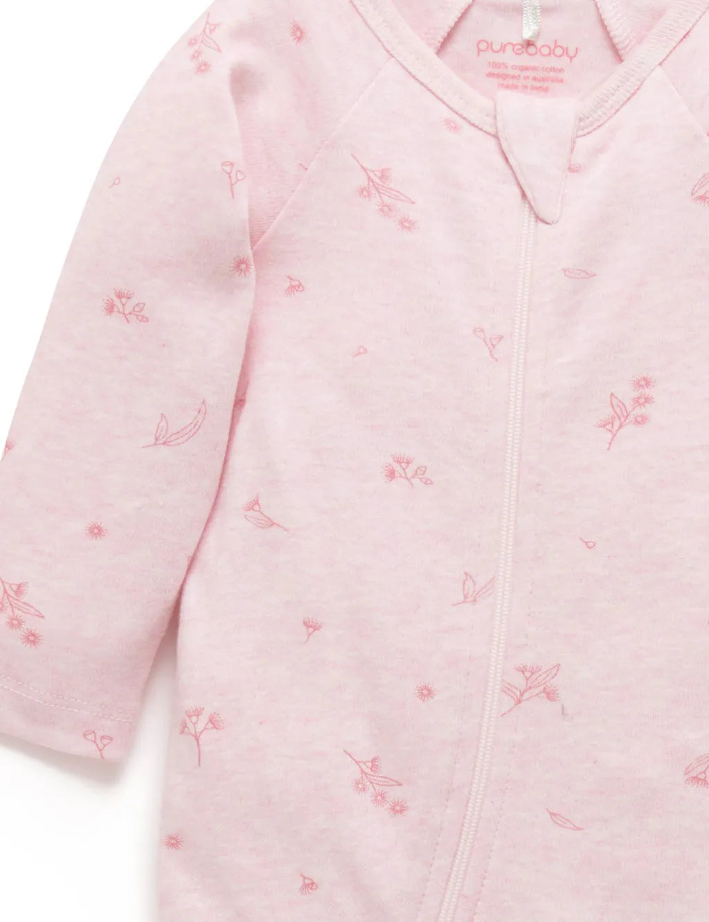 Zip Growsuit & Headband Set - Pale Pink Blossom