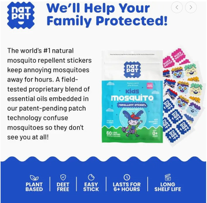 NATPAT Kids Mosquito Repellant Stickers