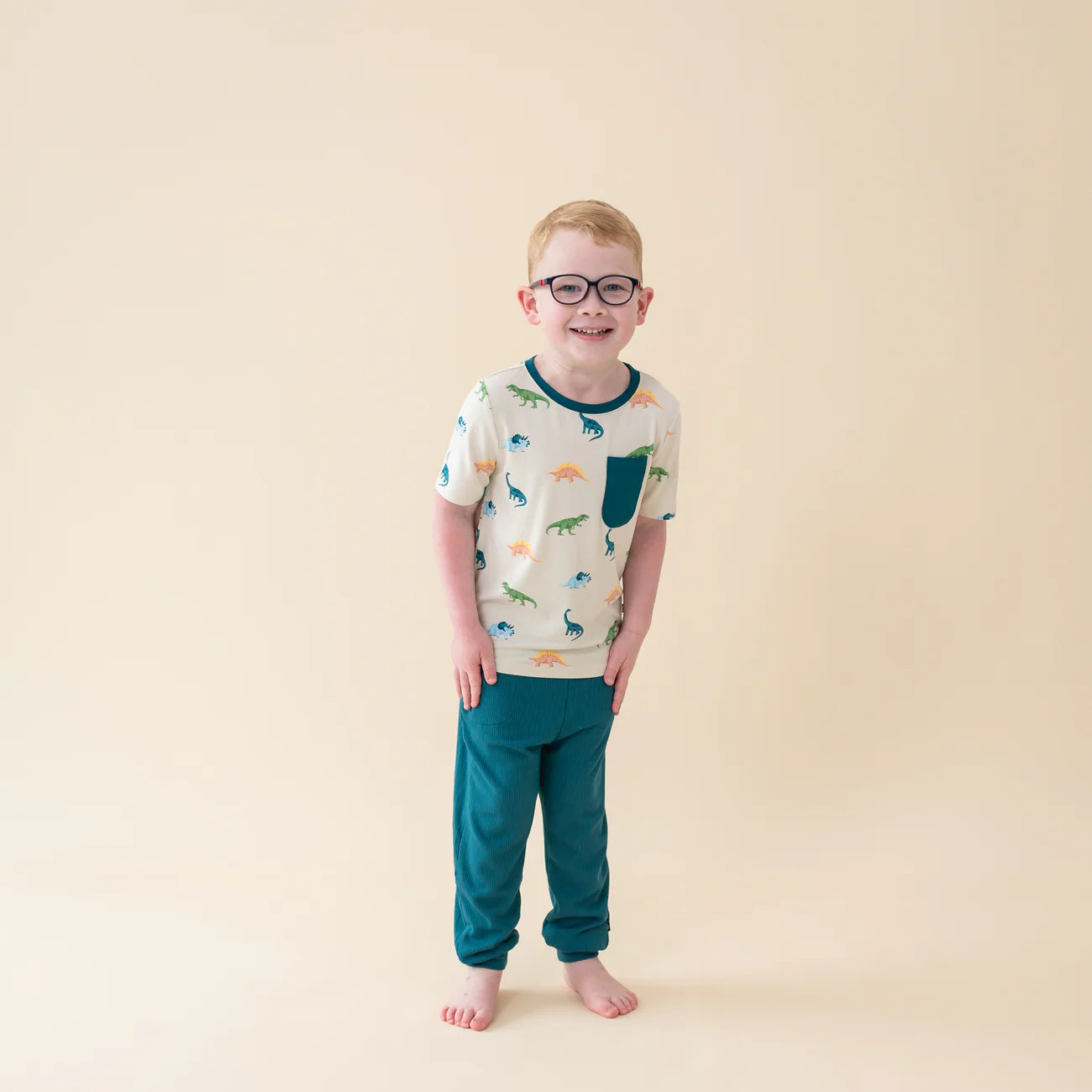 Toddler Crew Neck Tee in Ecru Roar
