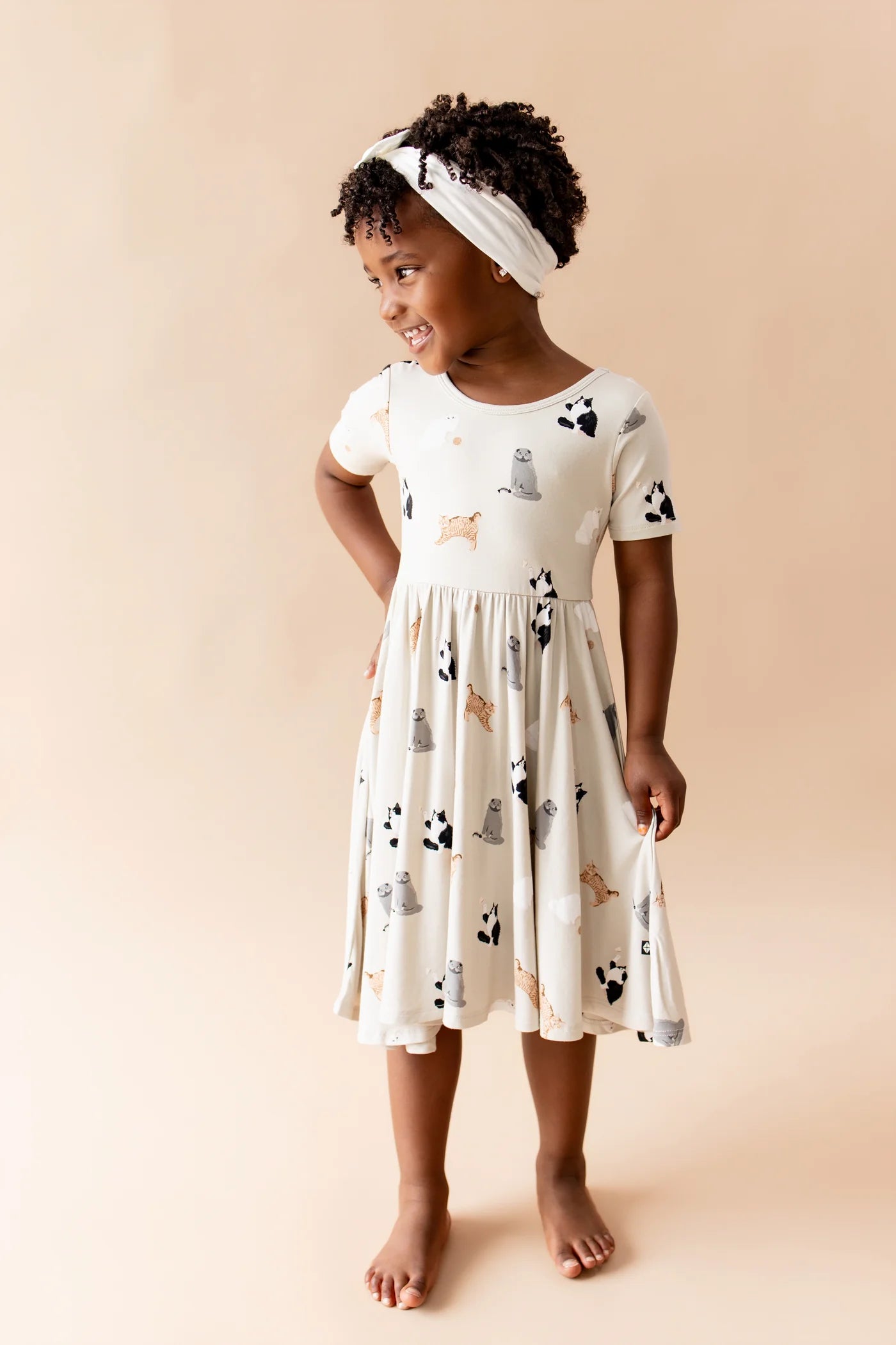 Twirl Dress in Fluffy Cat