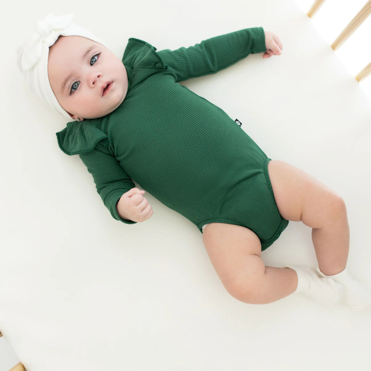 Ribbed Long Sleeve Ruffle Leotard