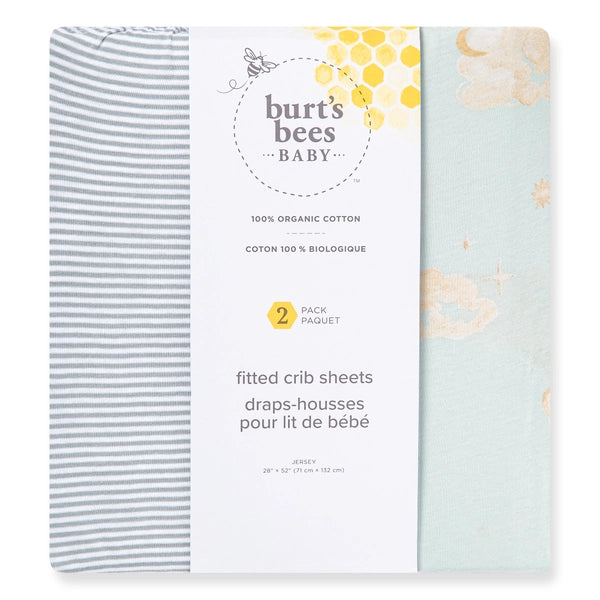 Set of 2 Good night Sky Crib Sheets - Ice flow