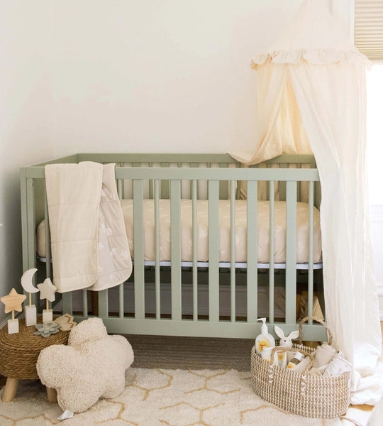 Set of 2 Good night Sky Crib Sheets - Limestone