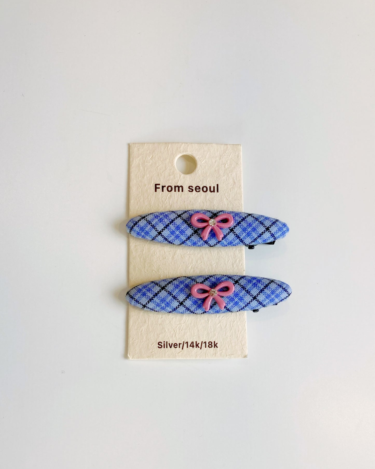 Plaid Bow Hair Clips – 2 Piece Set