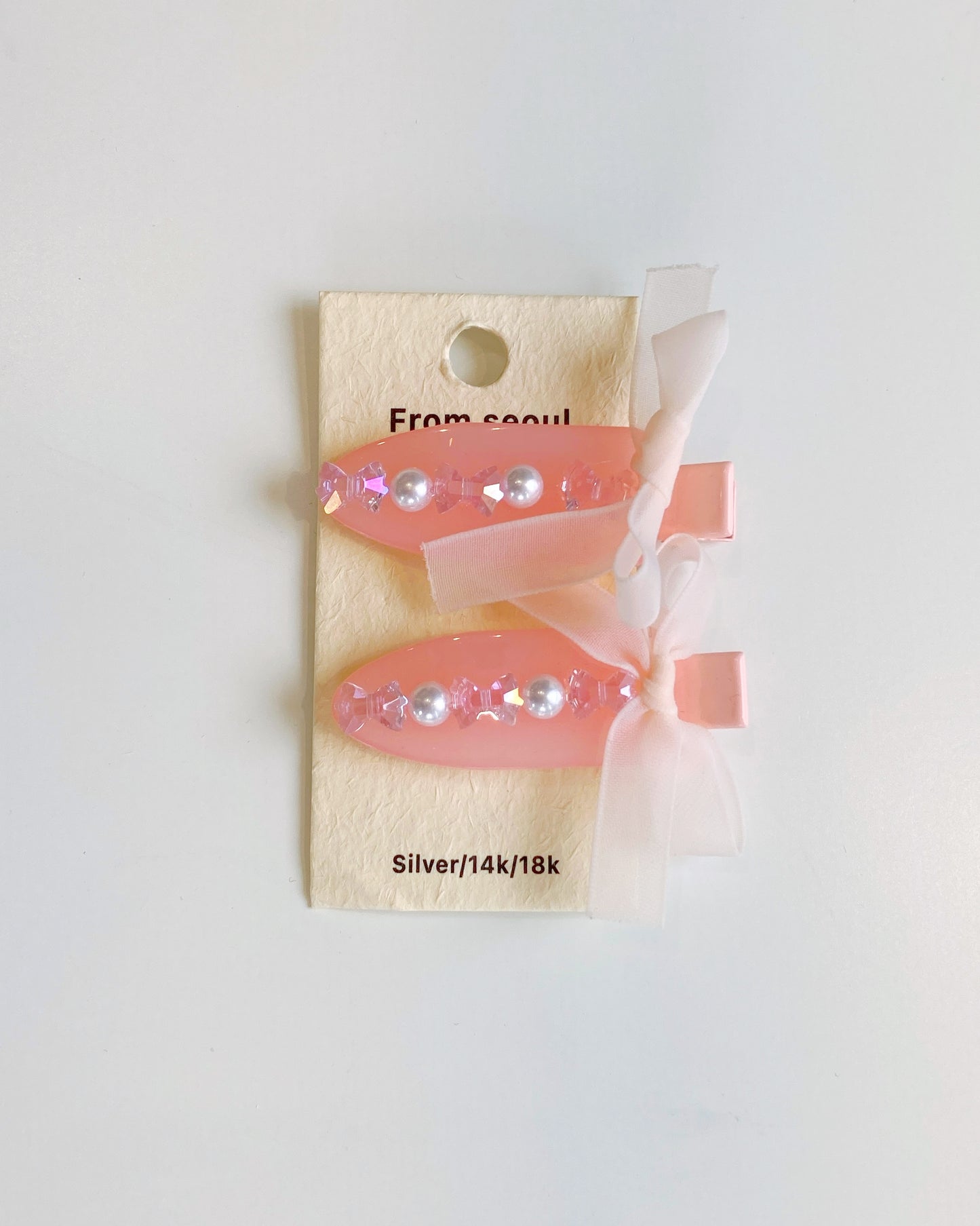 Pink Acrylic Hair Clips - Set of wo