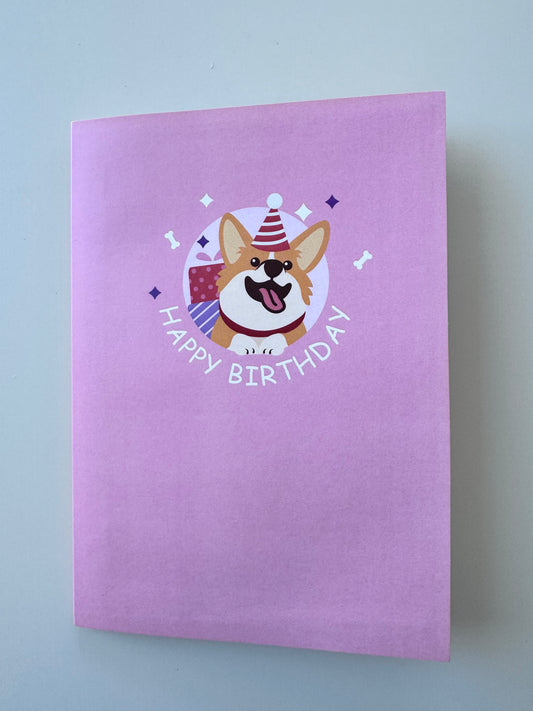 Pop-up Corgi Birthday Card