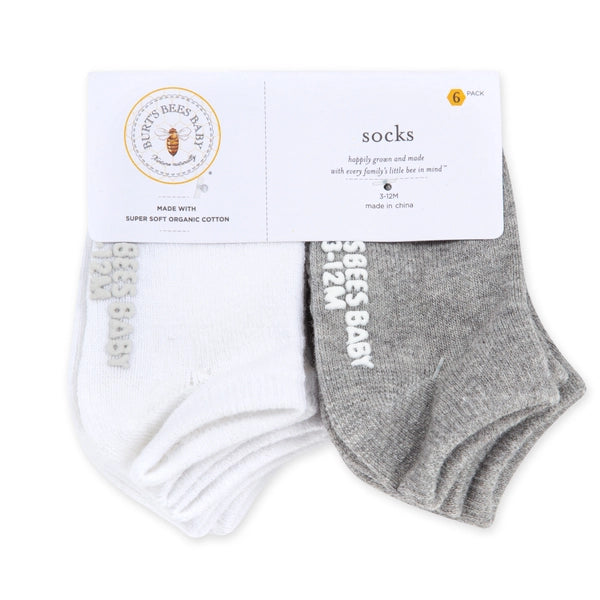 Baby Ankle Socks 6 Pack - Heather Grey