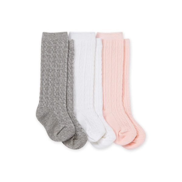 Cable Knit Knee High Socks 3 Pack