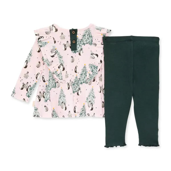 Evergreen Penguins Tunic & Ribbed Legging Set