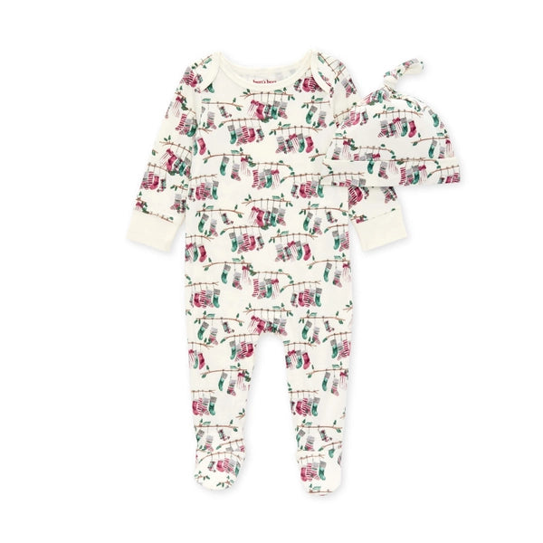 Our Stockings Footed Jumpsuit & Knot Hat