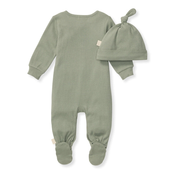 Ribbed Jumpsuit & Hat Set - Marine Green