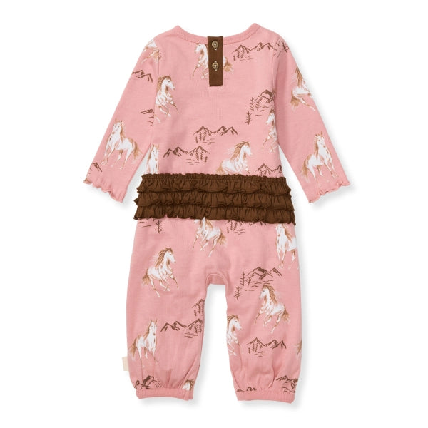 Horse Love Organic Cotton Baby Girl Jumpsuit