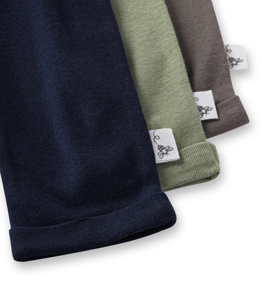 Organic Cotton Baby Harem Pants - Set of 3 - Midnight