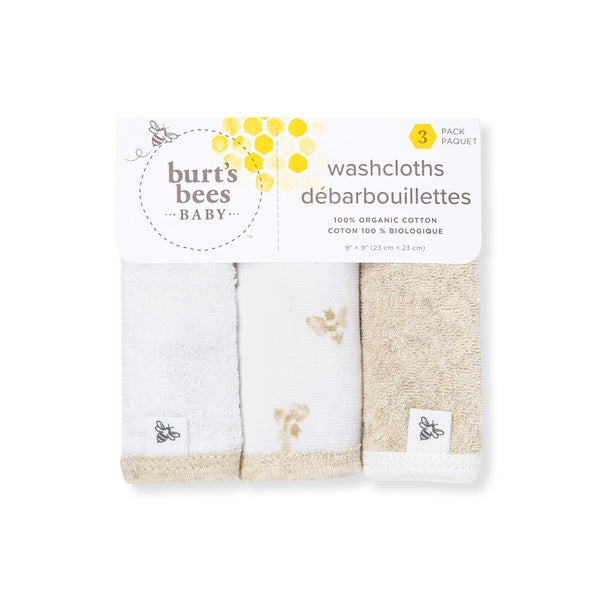 Set of 3 Knit Terry Washclothes