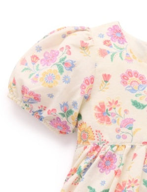 Linen Blend Dress in Mexican Floral