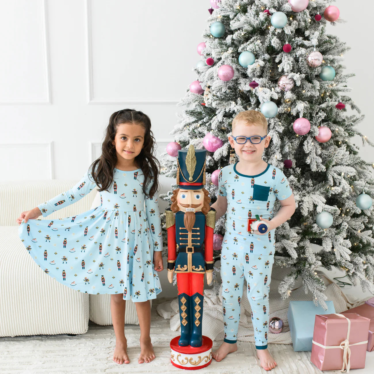 Long Sleeve Twirl Dress in Nutcracker