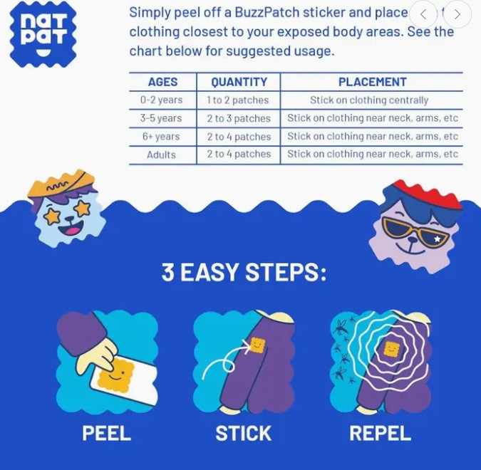 NATPAT Kids Mosquito Repellant Stickers