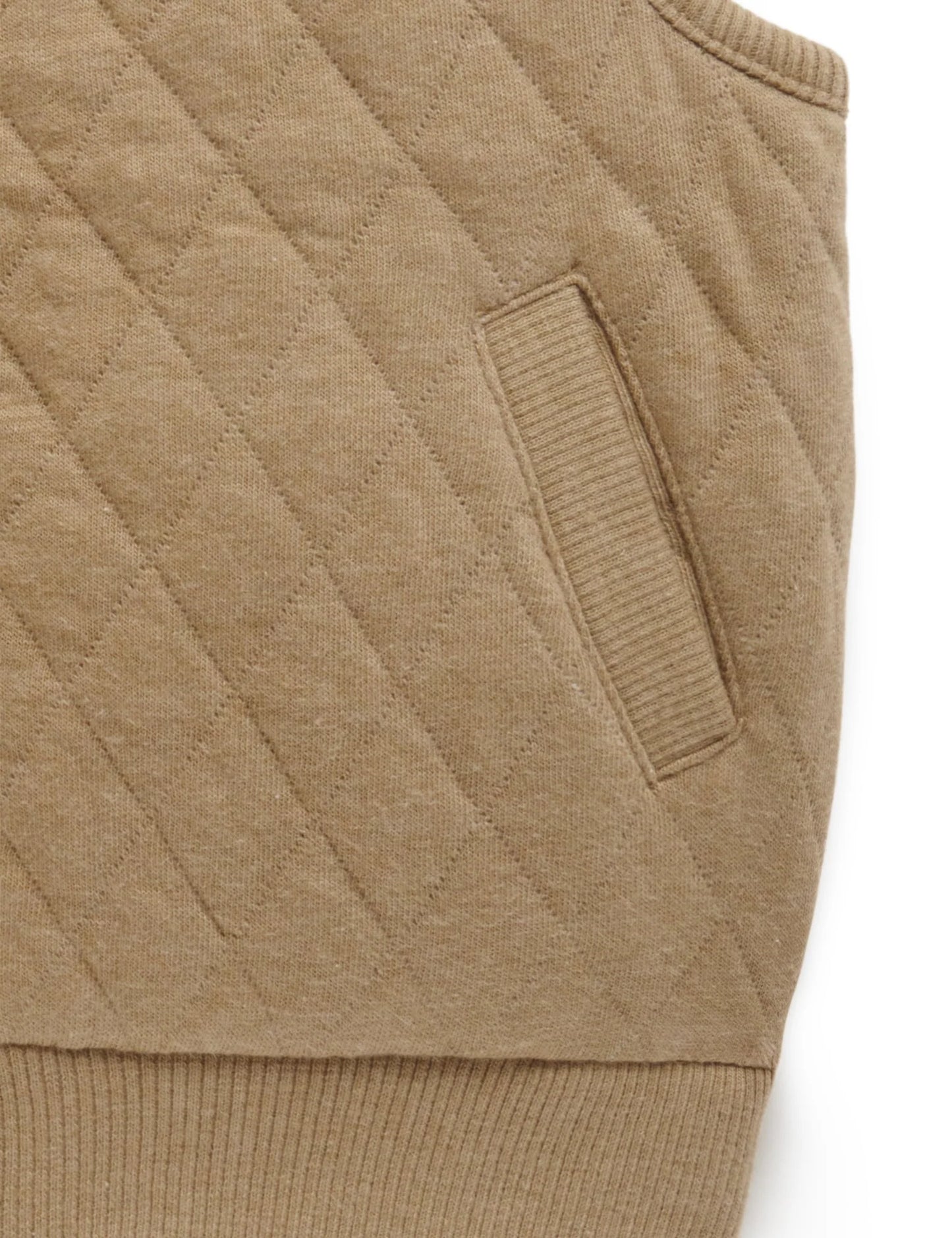 Quilted Vest in Twig