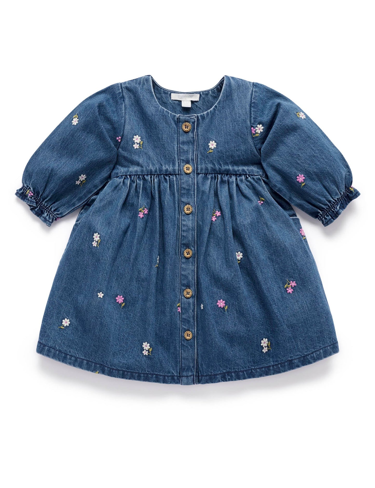 Denim Embroidered Dress