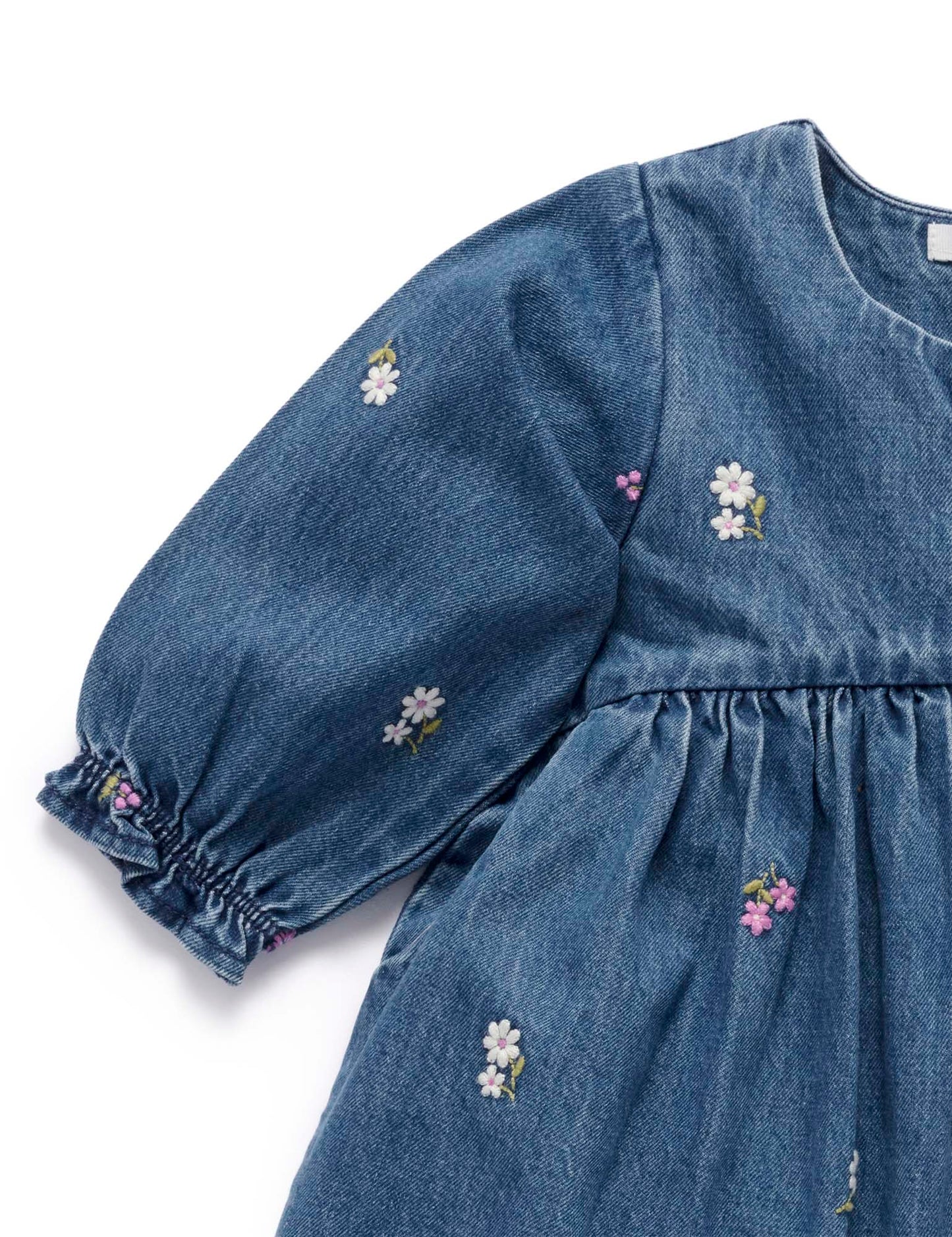 Denim Embroidered Dress
