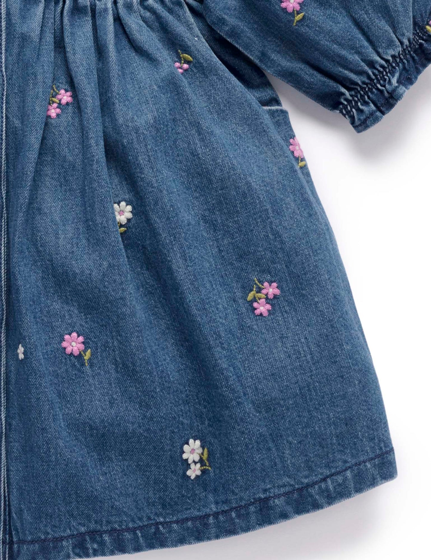 Denim Embroidered Dress