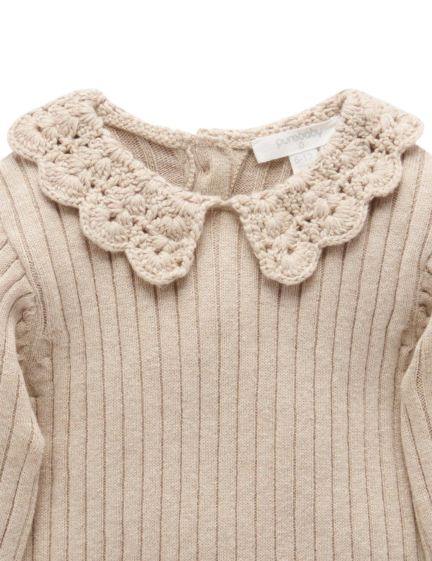 Fine Rib Jumper with Collar