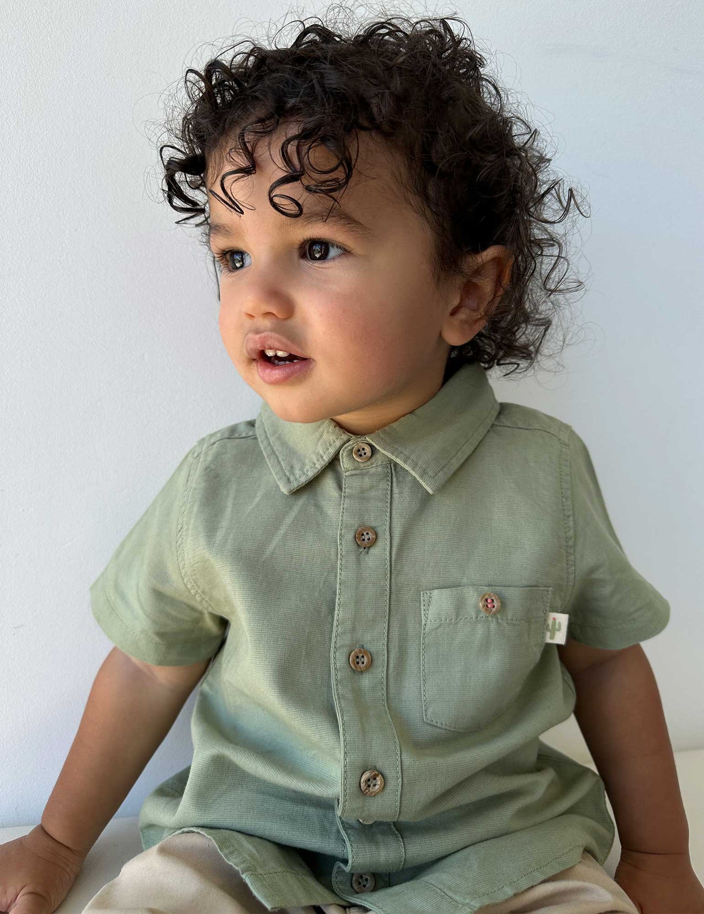 Linen Blend Shirt - Safari