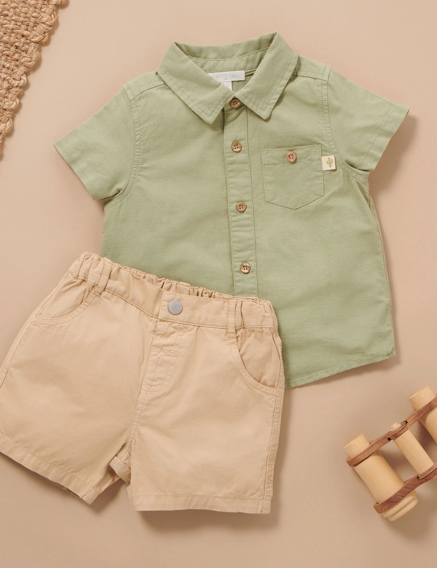 Linen Blend Shirt - Safari