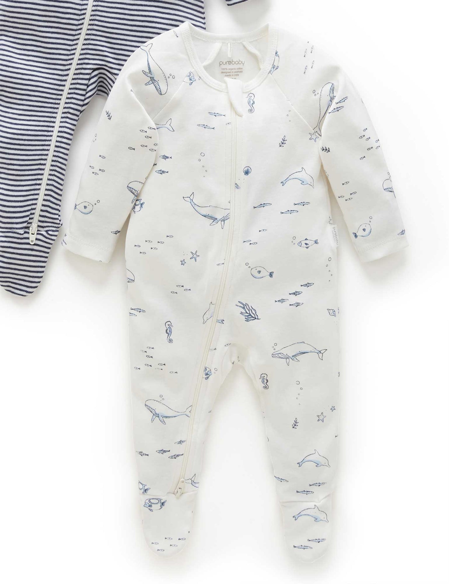 Vanilla Nautical 2 Pack Zip Growsuit