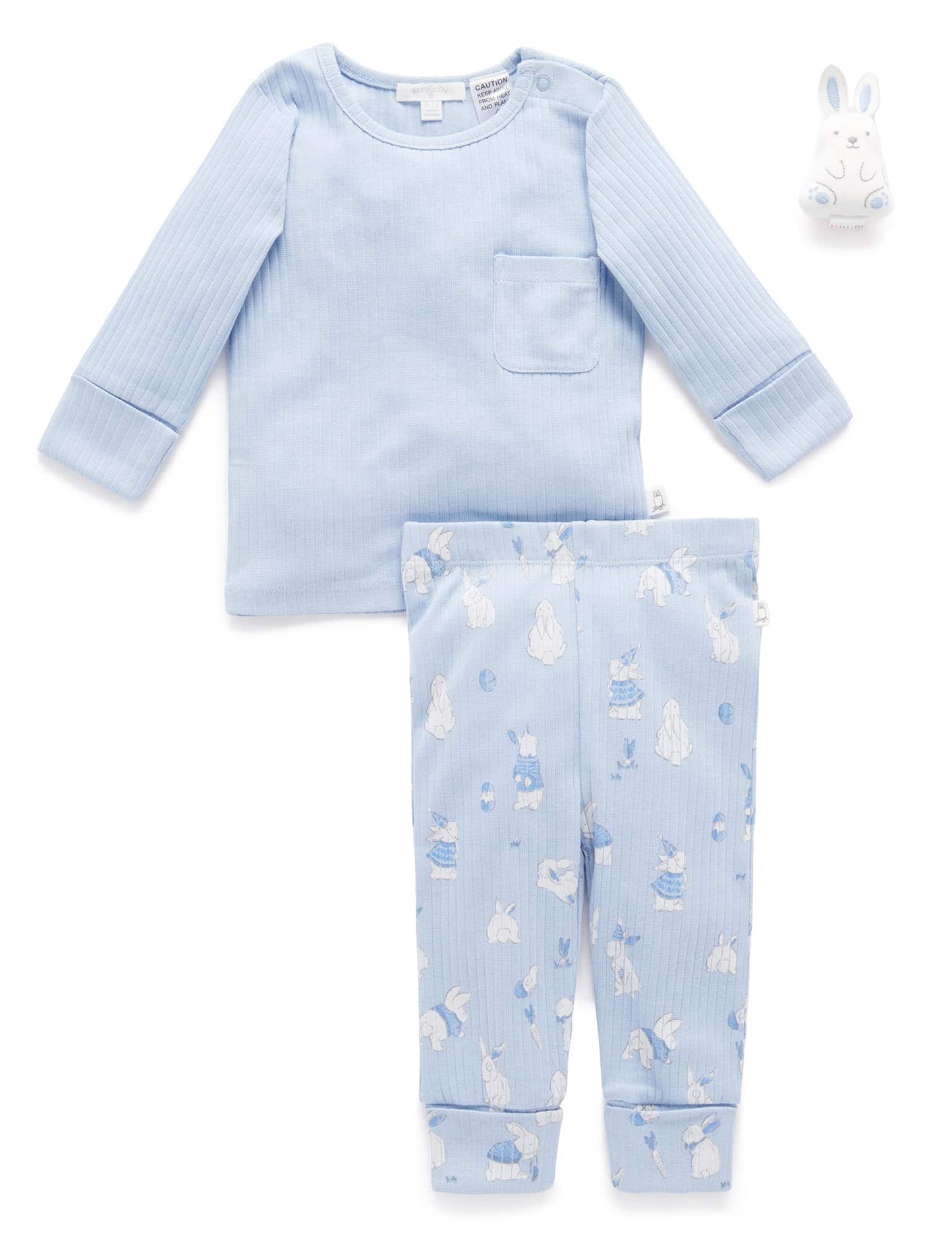 Rib PJ Set & Bunny Toy