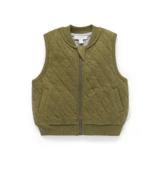 Quilted Vest in Willow