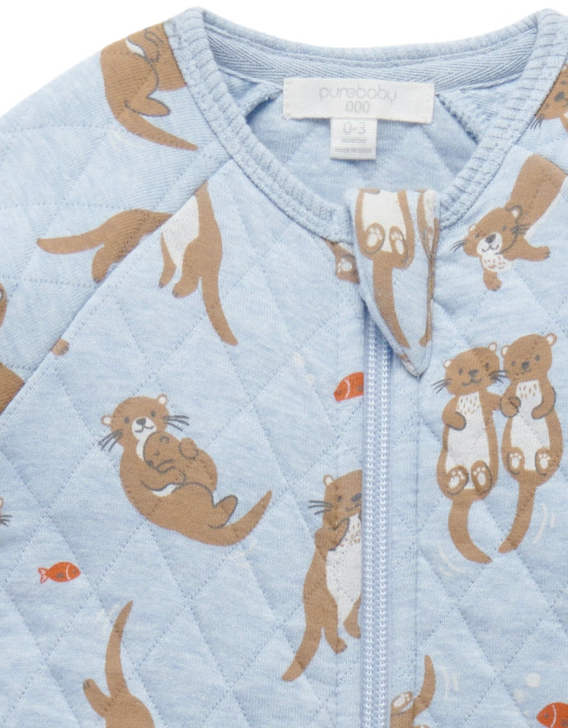 Quilted Growsuit in Otter