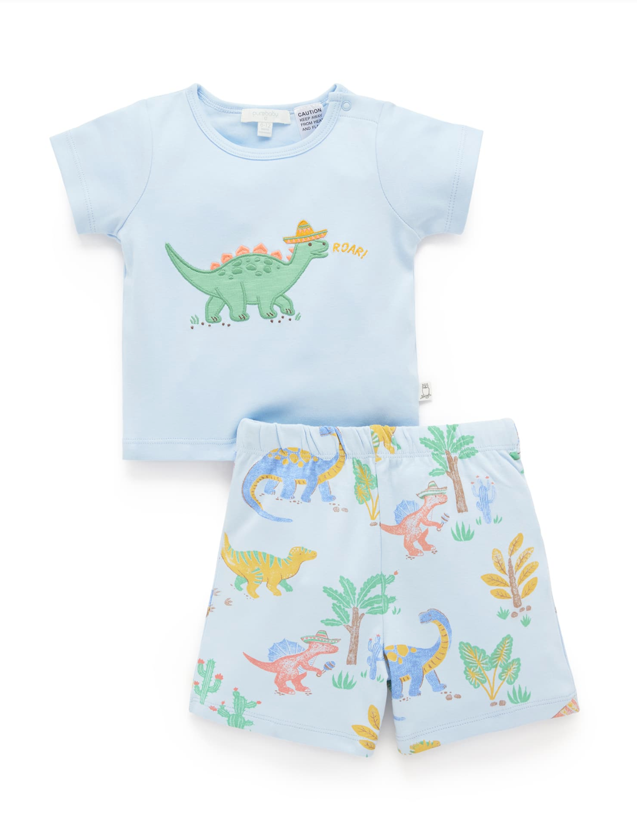 Ruffle PJ Set in Desert Dino