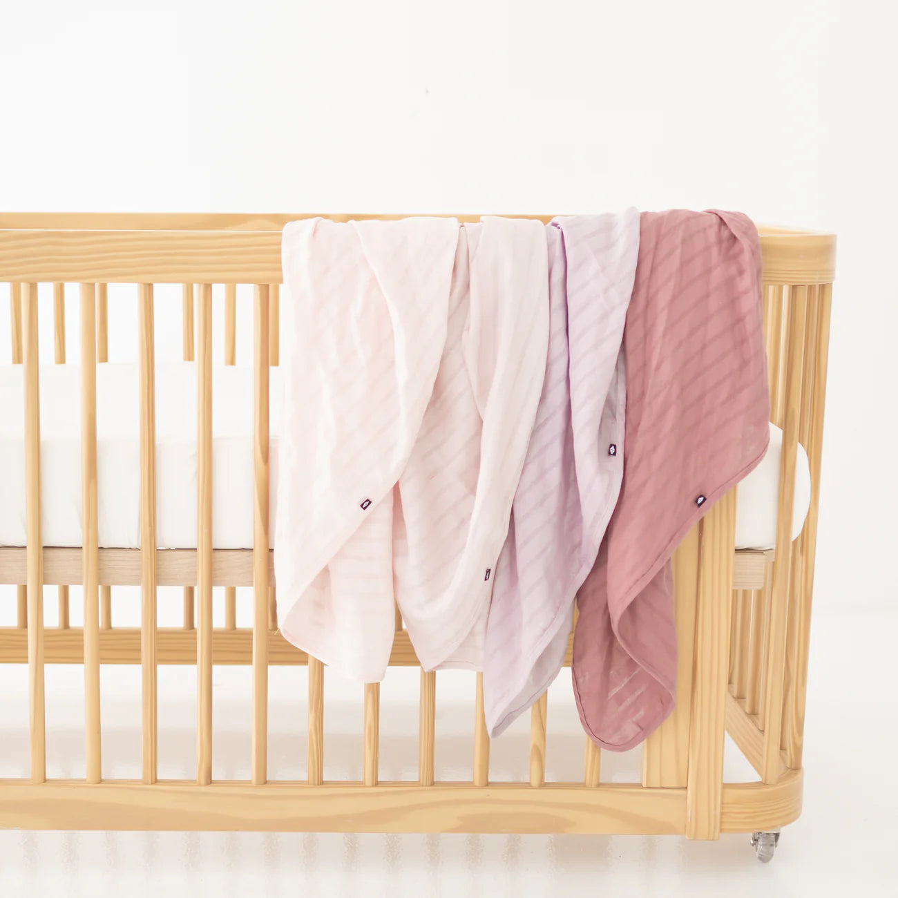 Bamboo Muslin Swaddle Blanket in Blush