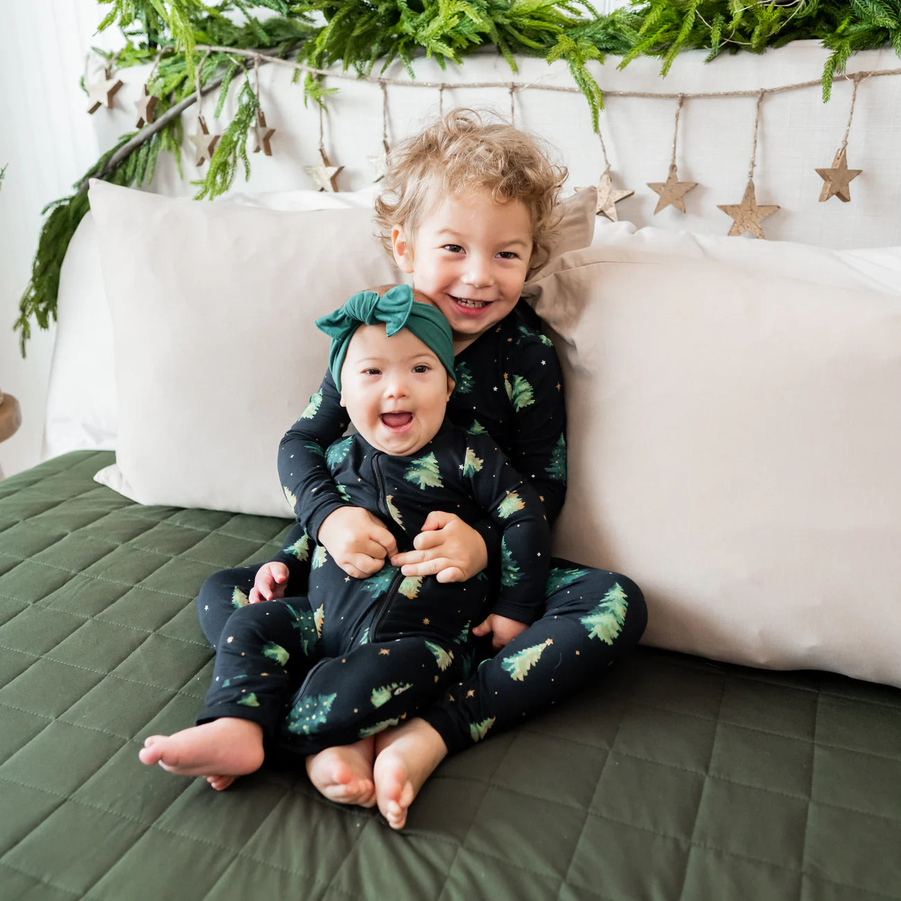 Zippered Romper in Twinkle Tree