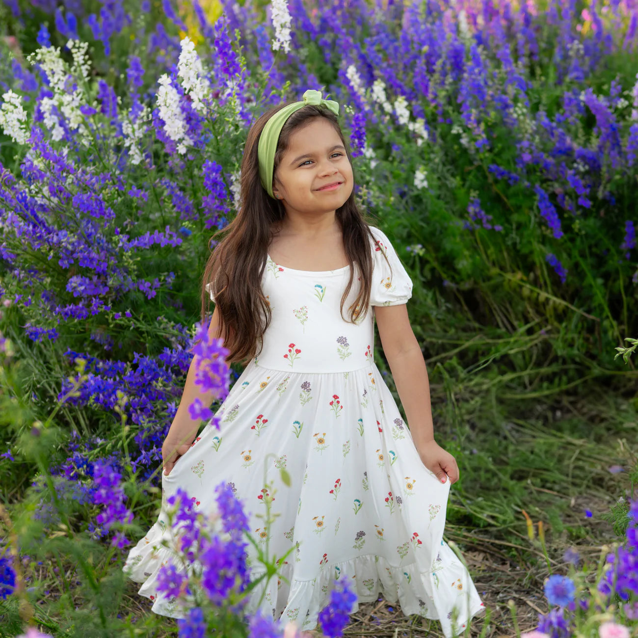 Puff Sleeve Twirl Dress in Wildflower