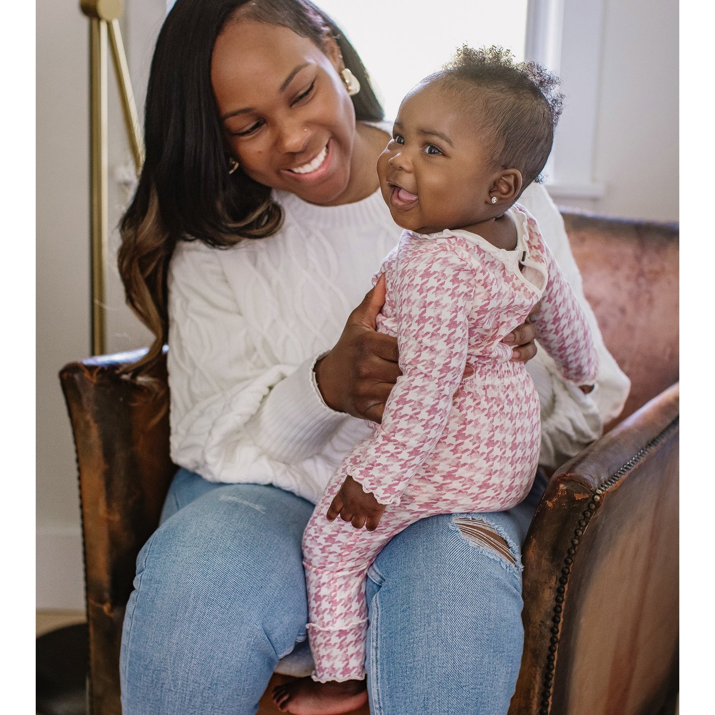 Herringbone Bodysuit & Pant Set